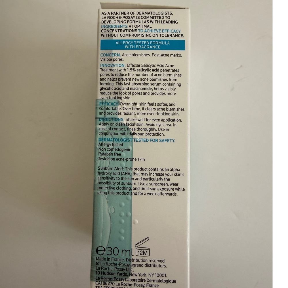 La Roche-Posay Effaclar Salicylic Acid Acne Serum Niacinamide Pore Care New - Picture 5 of 6